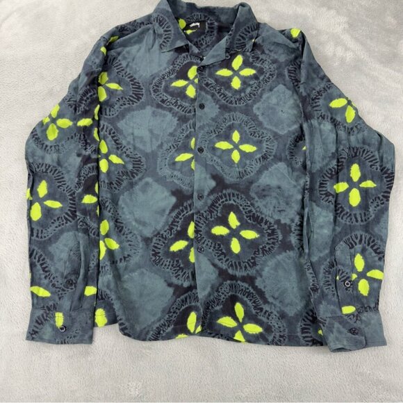Stussy Men's Size Large Sonoma Camp Collar Printed Crepe Shirt 100% Rayon - Picture 4 of 15